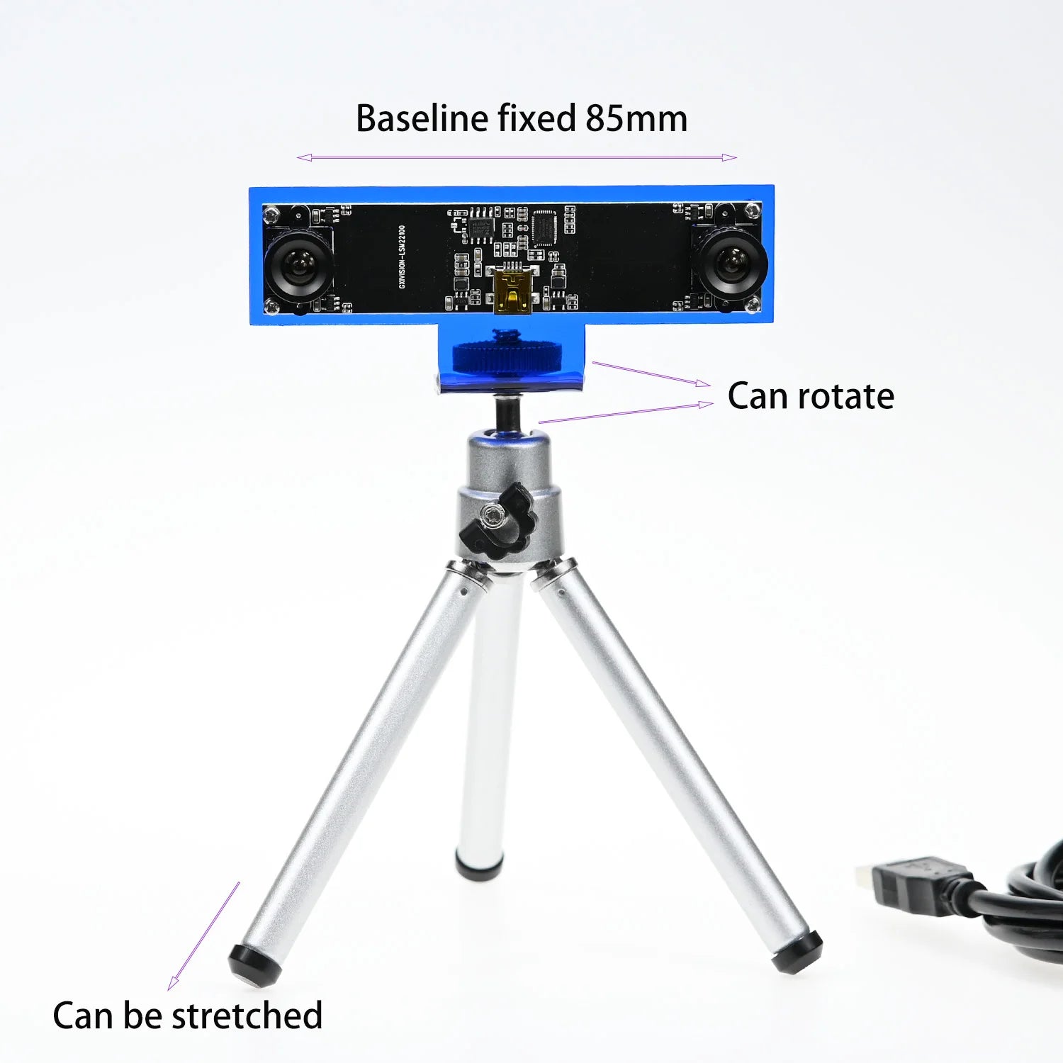 GXIVISION 720P Dual Lens USB Camera Module for 3D Depth and Face Recognition