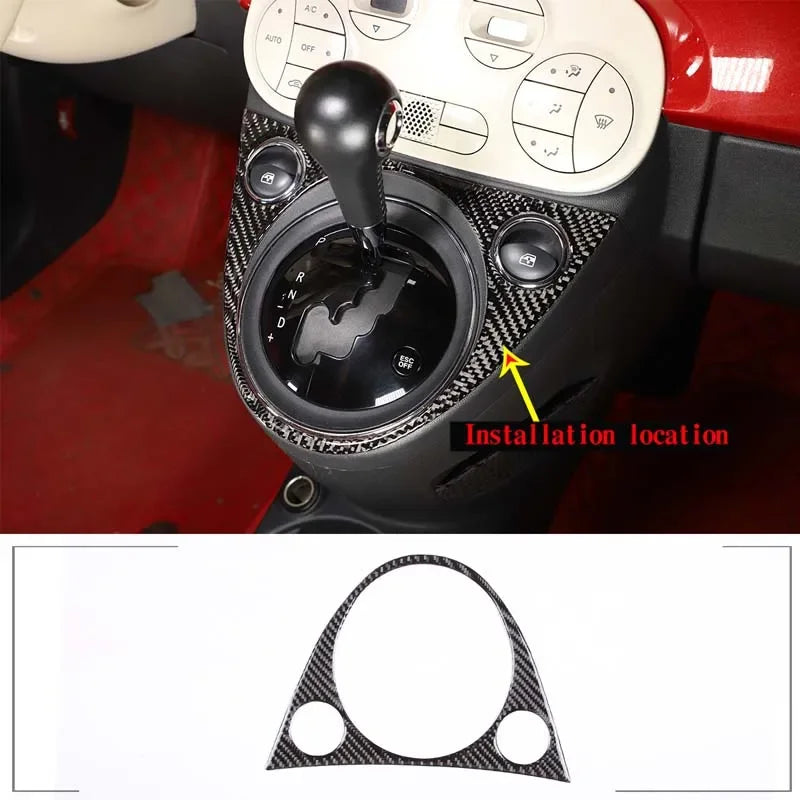 Adesivo Pannello Ingranaggi In Fibra Di Carbonio Morbida Per Fiat 500 2011 2019