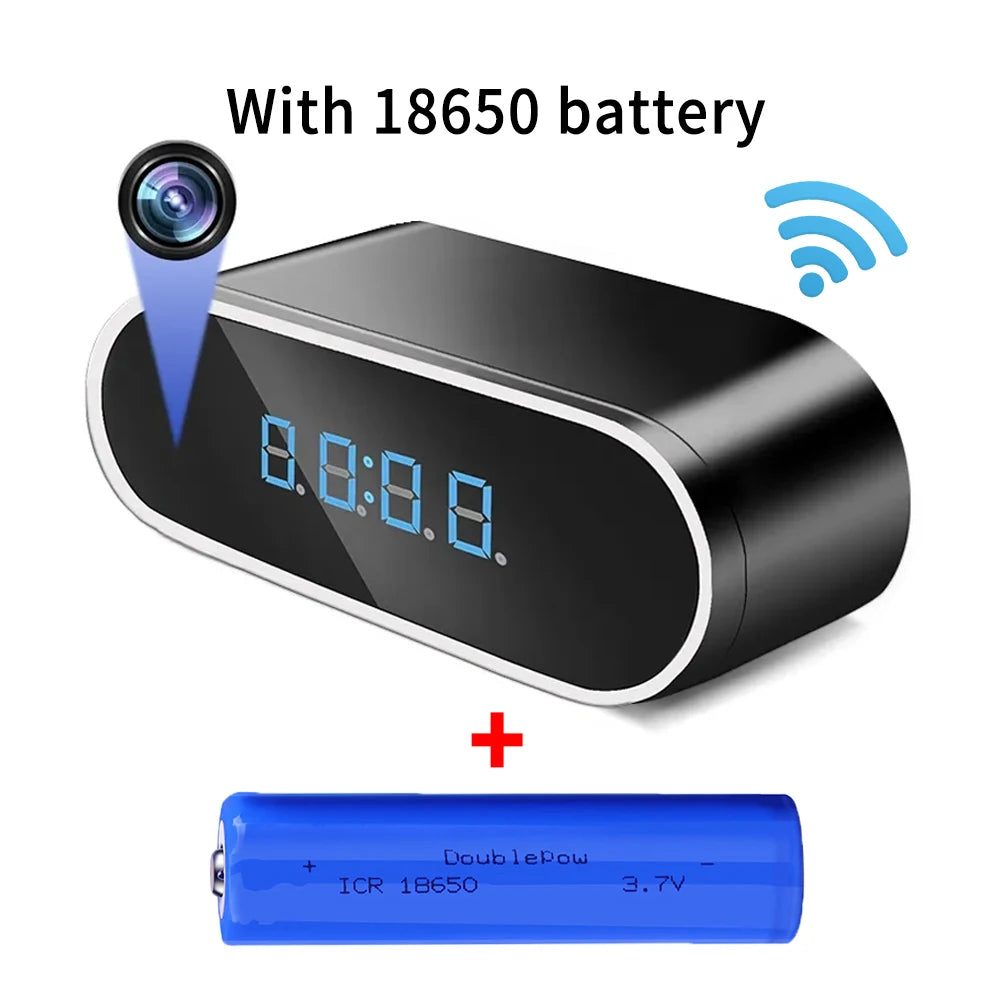 Mini Camera Clock &ndash; Full HD 1080P Night Vision Surveillance With Battery / With 8GB TF Card