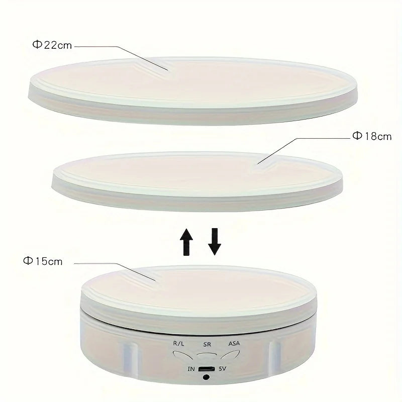 360-Degree Photography Turntable with Remote Control &amp; Motorized Display Stand