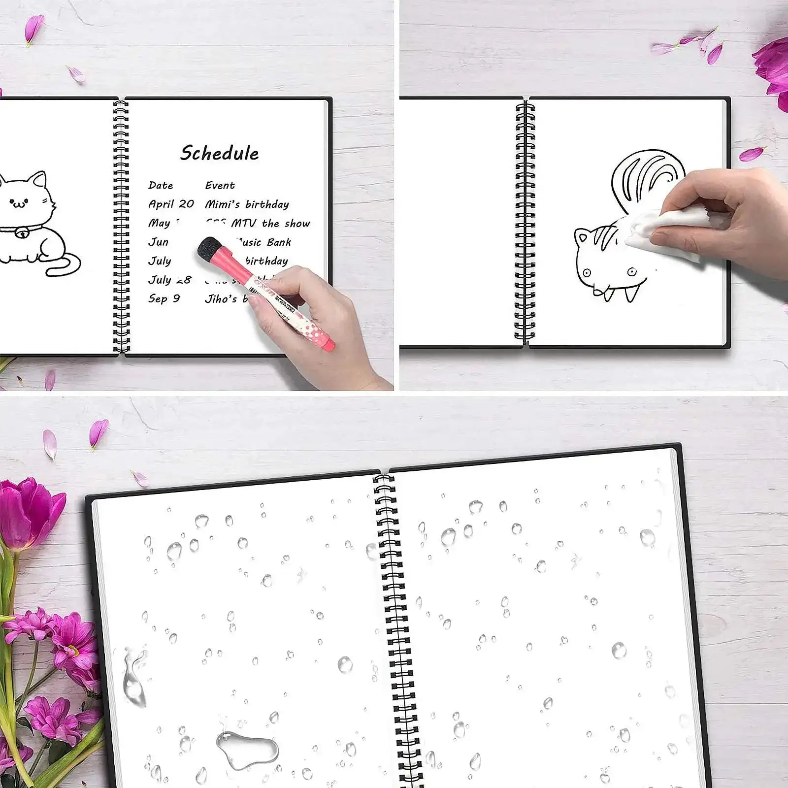 A6 Reusable Erasable Whiteboard Notebook For Meetings