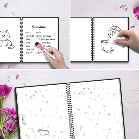 A6 Reusable Erasable Whiteboard Notebook For Meetings