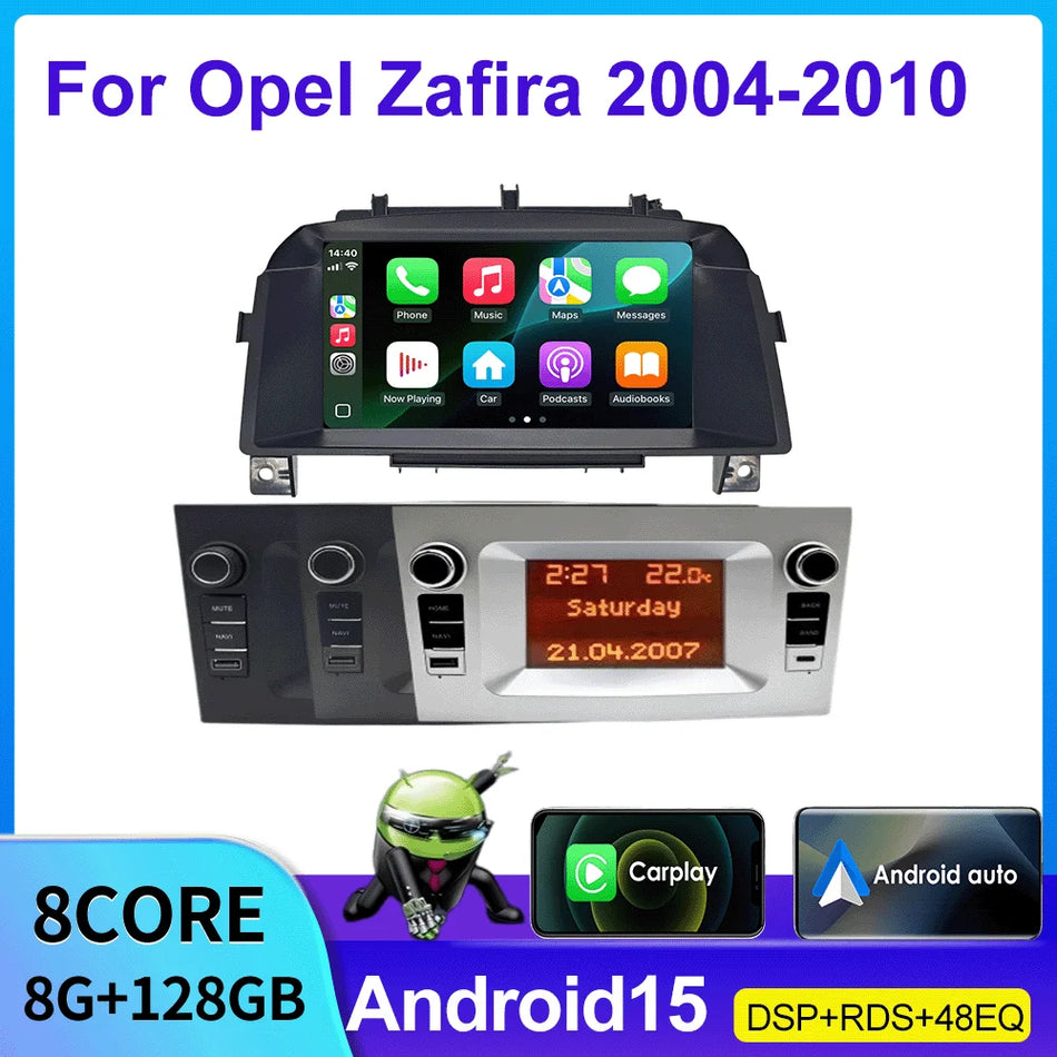 7-calowy radioodtwarzacz samochodowy Double Din do Opla Zafiry 2004-2010 z Android Auto i bezprzewodowym Carplay
