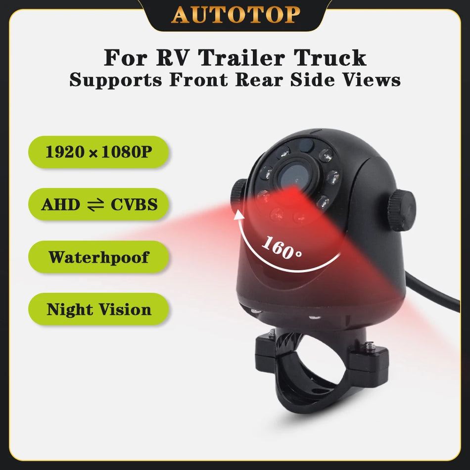 Autotop 1080P AHD Avto Sprednja Zadajna Kamera 160 Stopinj Široka