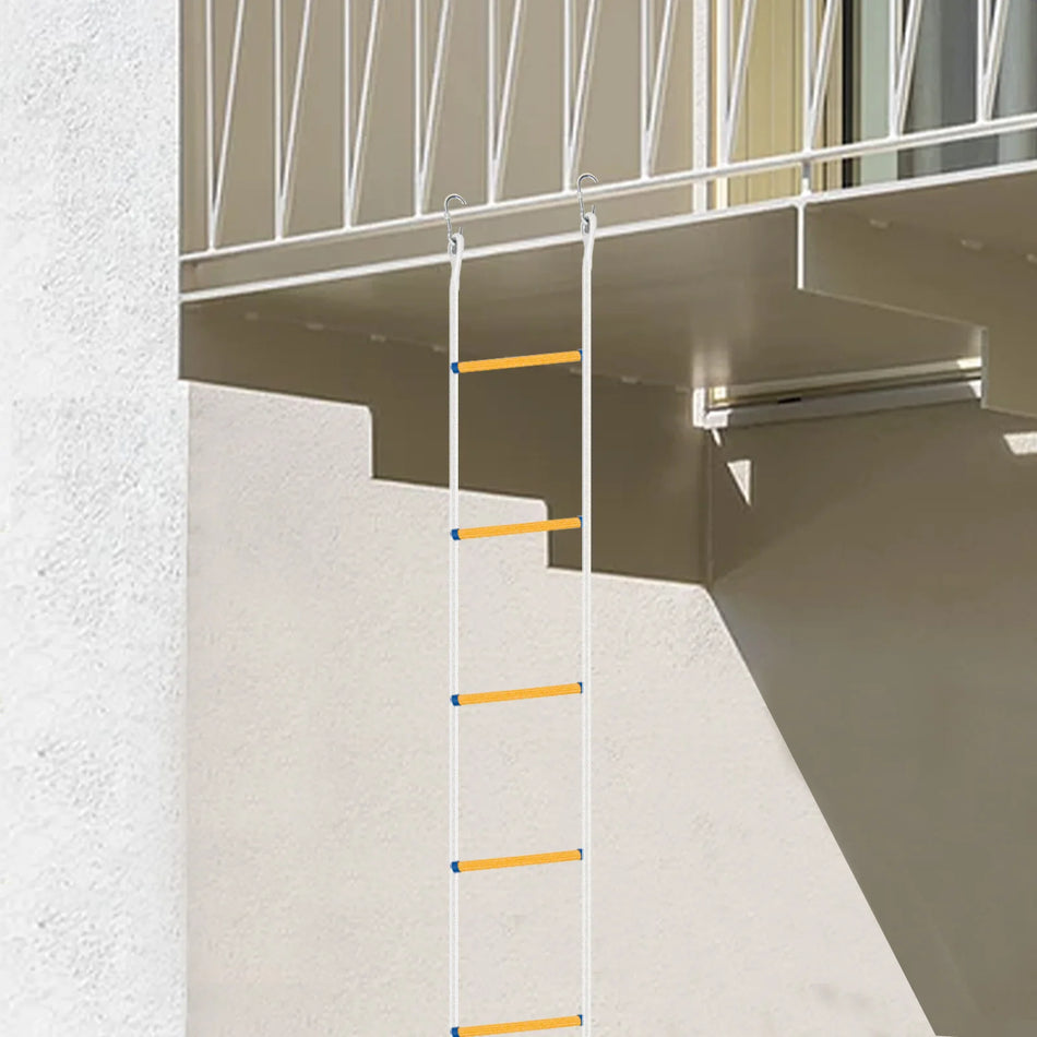 Escalera de cuerda de escape de incendios con pedales antideslizantes, capacidad de 440 lbs