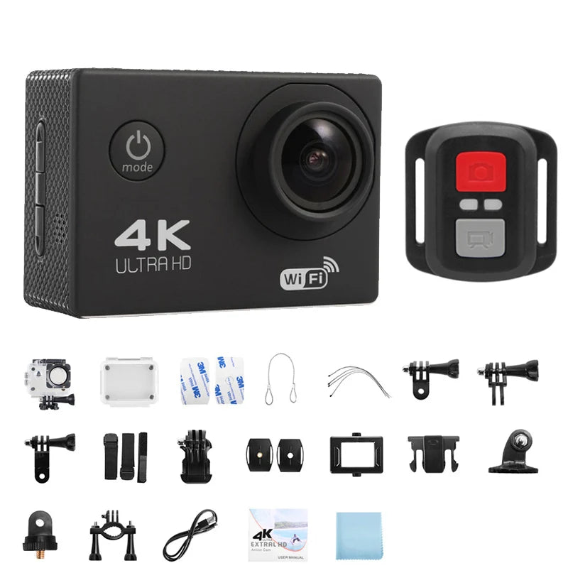 UYJY 2.0 Inch Action Camera &ndash; Ultra HD 4K Video Recording black / add 64GB
