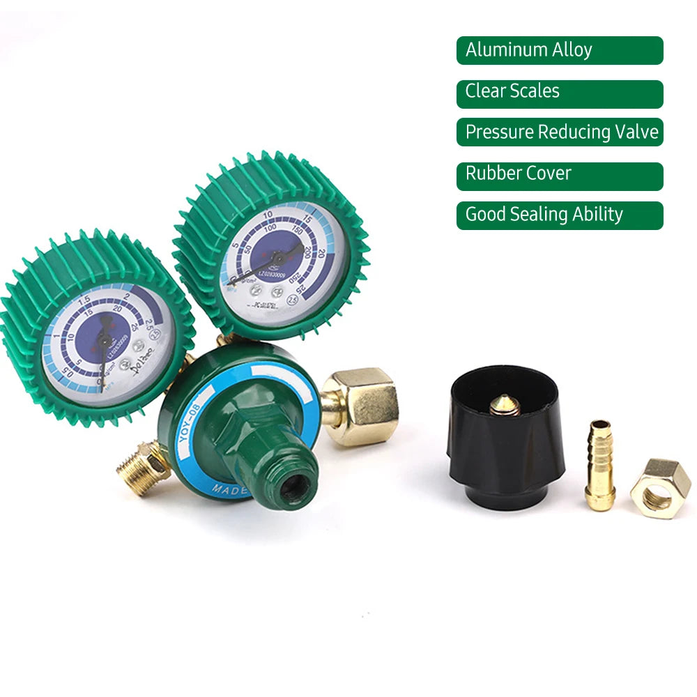 YQY-08 Oxygen Pressure Regulator 0-2.5MPa Welding Gas O2 Pressure Gauge ...