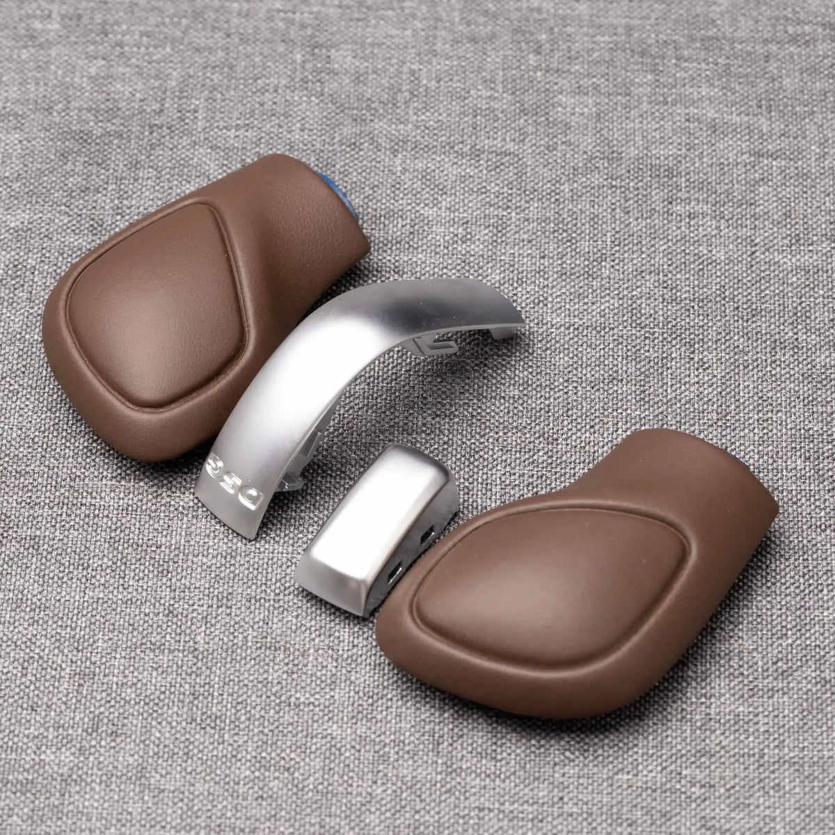 Original leather Chrome Matt With Leather Shift Knob Gear Side Cover DSG For VW Golf 6 7 R GTI Passat B7 B8 CC R20 by InterCyprus Trading Ltd