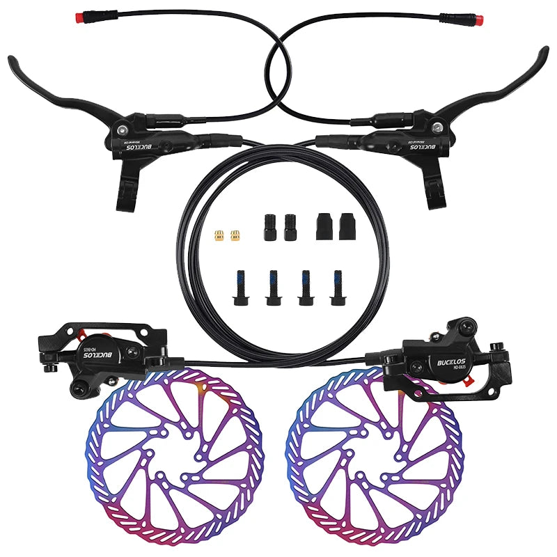 BUCKLOS Hydraulic Disc Brake Set for E-Bikes and Scooters Brakes-Rotor Colorfu