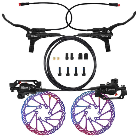 BUCKLOS Hydraulic Disc Brake Set for E-Bikes and Scooters Brakes-Rotor Colorfu