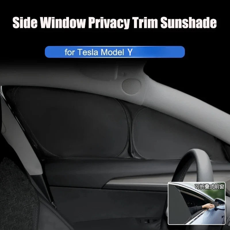 Custom Fit Side Window Sunshade for Tesla Model Y 2024 - UV Protection &amp; Heat Reduction
