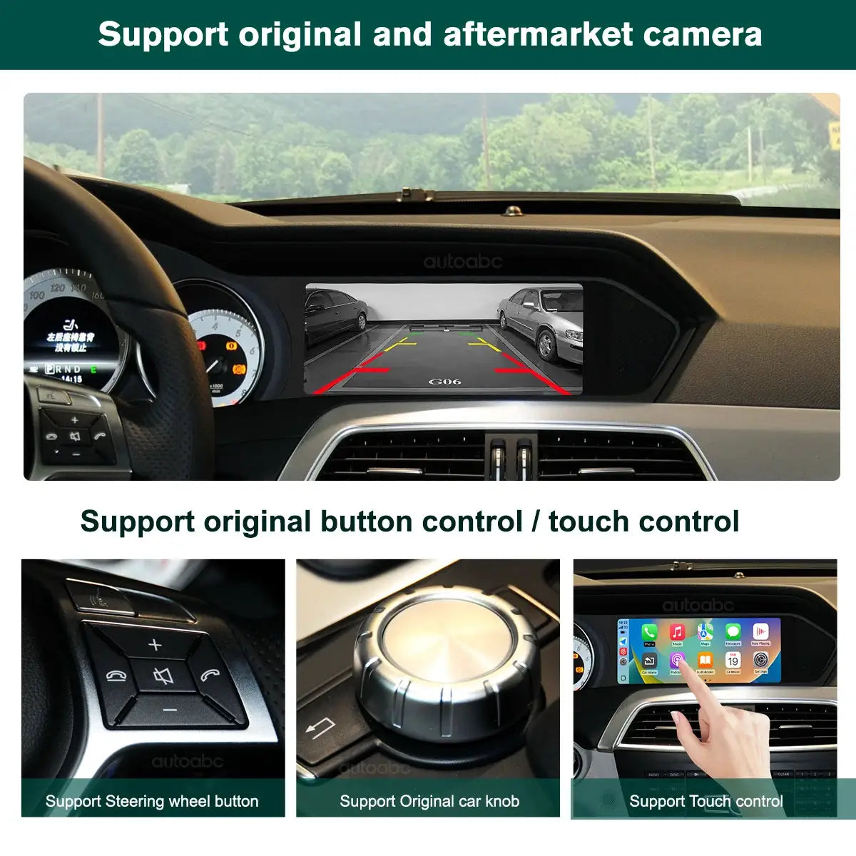 Wireless Carplay Android Auto 8.8"Multimedia Screen For Mercedes Benz W204 C Class NTG4.5 System 2011-2015 Support Mirror link by InterCyprus Trading Ltd