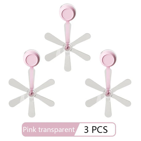 3PCS Wall Mounted Air Guide Fan - Adjustable Windmill Pink 3PCS