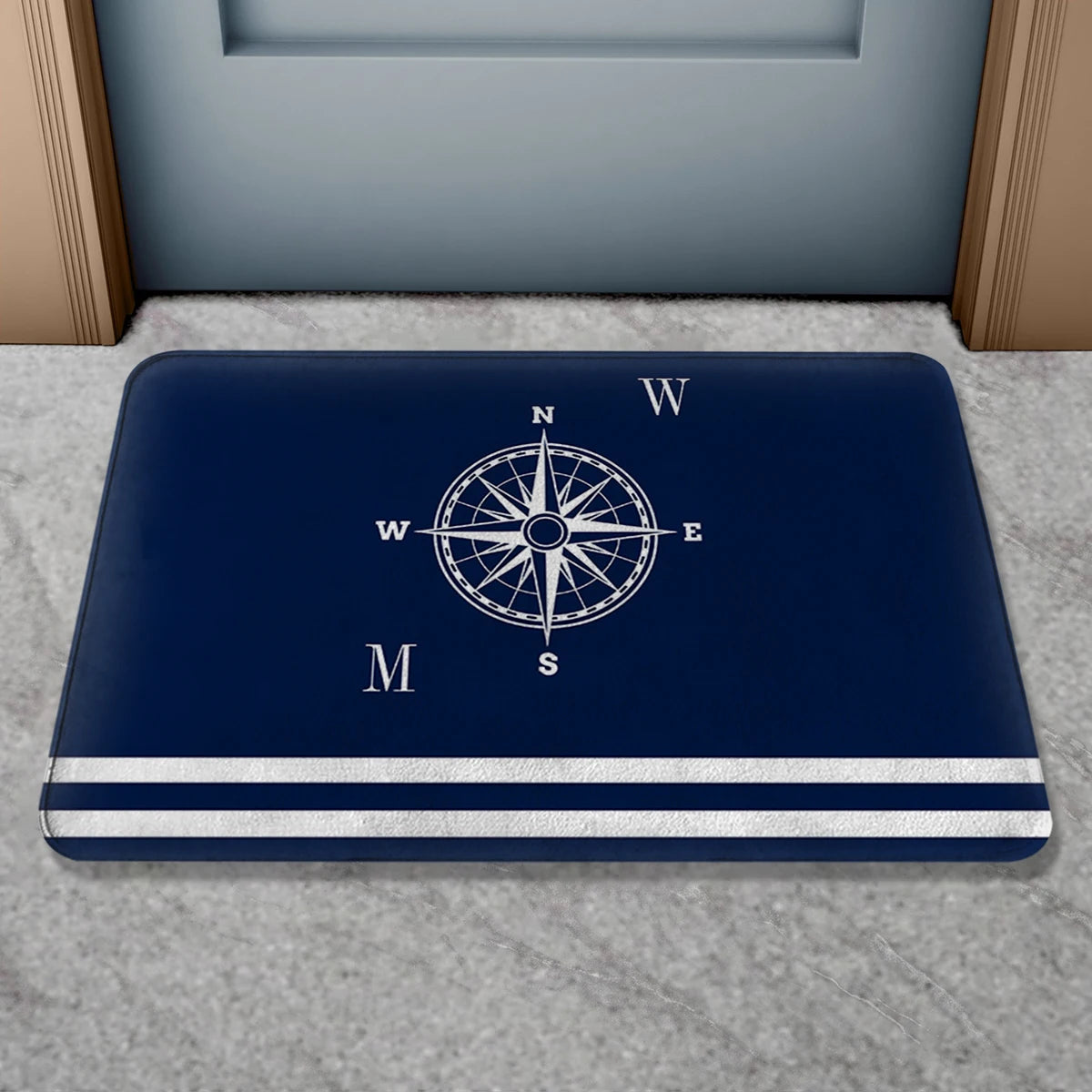 Custom Boat Name Non Slip Nautical Theme Doormat | Personalized Bath Rug LK240729100198 / 60X90CM