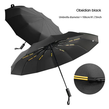 Reinforced 24-Bone Umbrella &ndash; Strong and Durable Wind-Resistant Design black