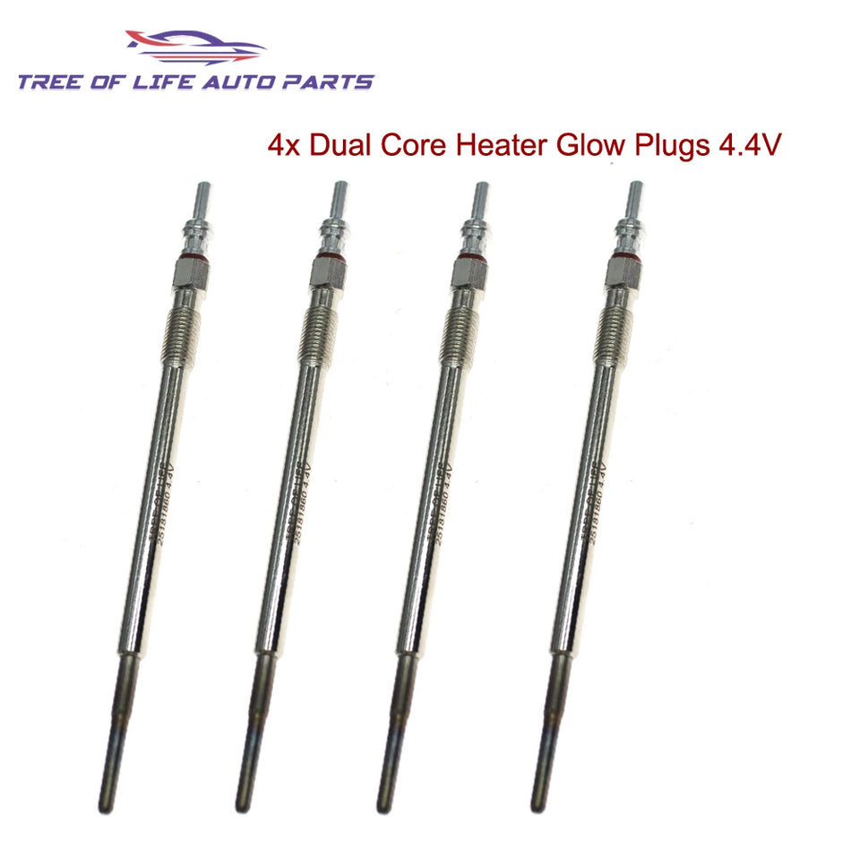 Комплект свечей накала для Chevrolet Cruze 2.0 CDI TD, двойное ядро 4.4V, комплект замены из 4 штук