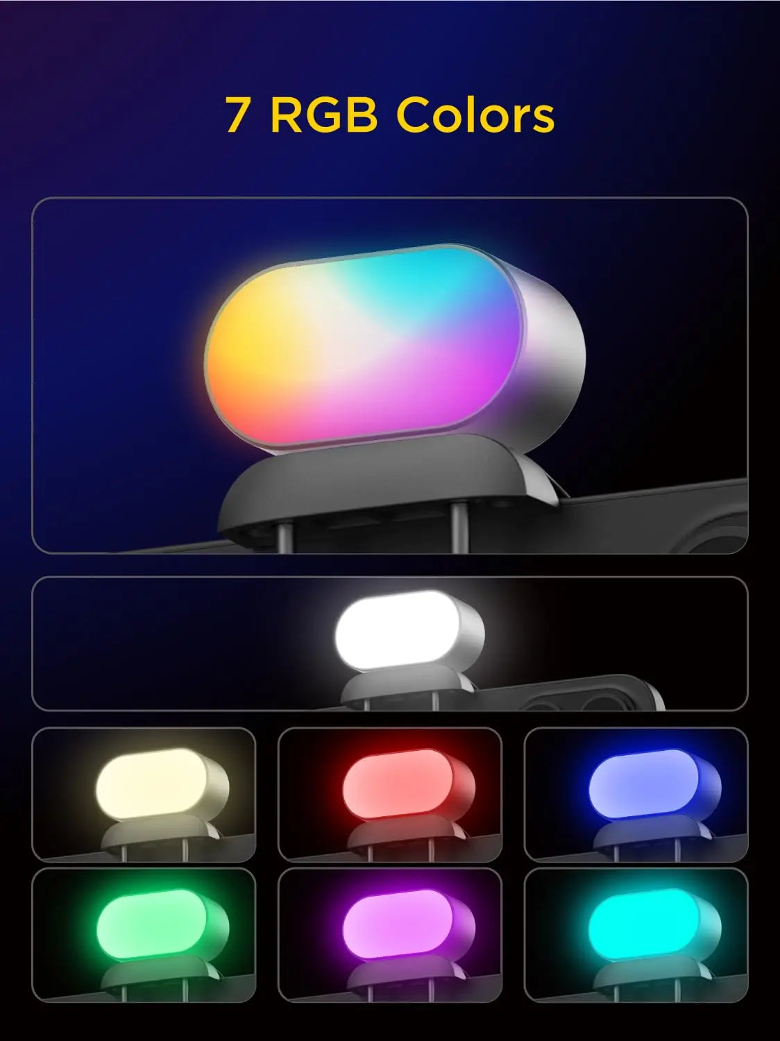 AOCHUAN RGB Magnetic Fill Light &ndash; Adjustable Brightness and Color Options