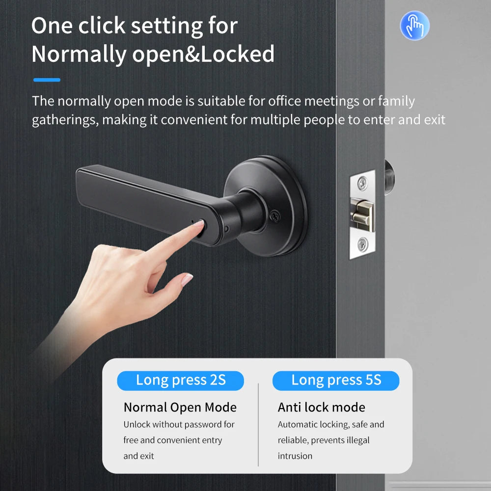 Tuya BLE Smart Fingerprint Door Lock &ndash; Multi-Mode Unlock
