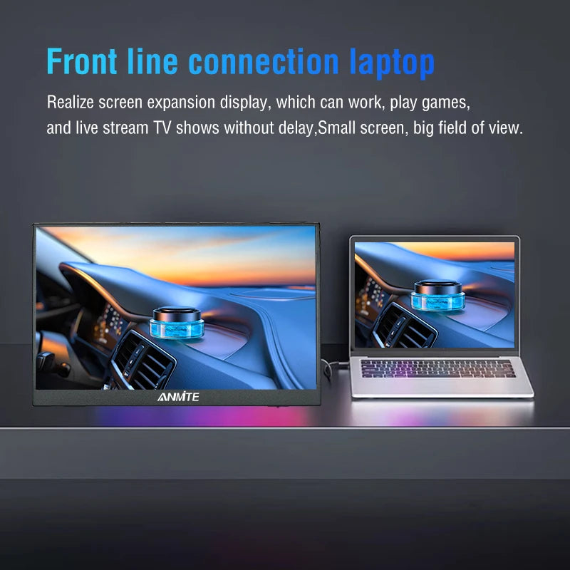 Anmite 16-Inch Portable Touch Monitor &ndash; 1200P HDR with Low Blue Light