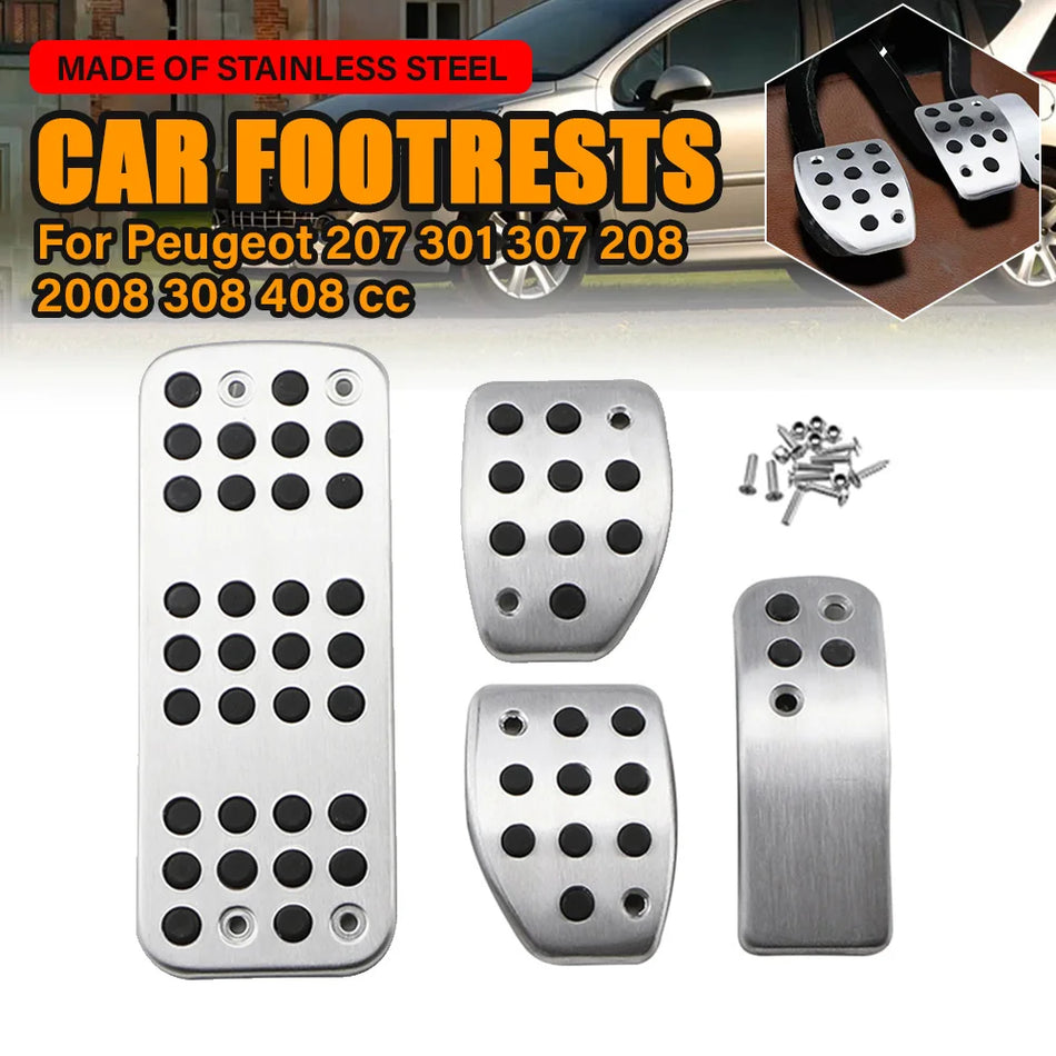 Pedaalset voor Peugeot 207 208 2008 301 307 308 408 CC Aluminium Antislip Pedalen Set