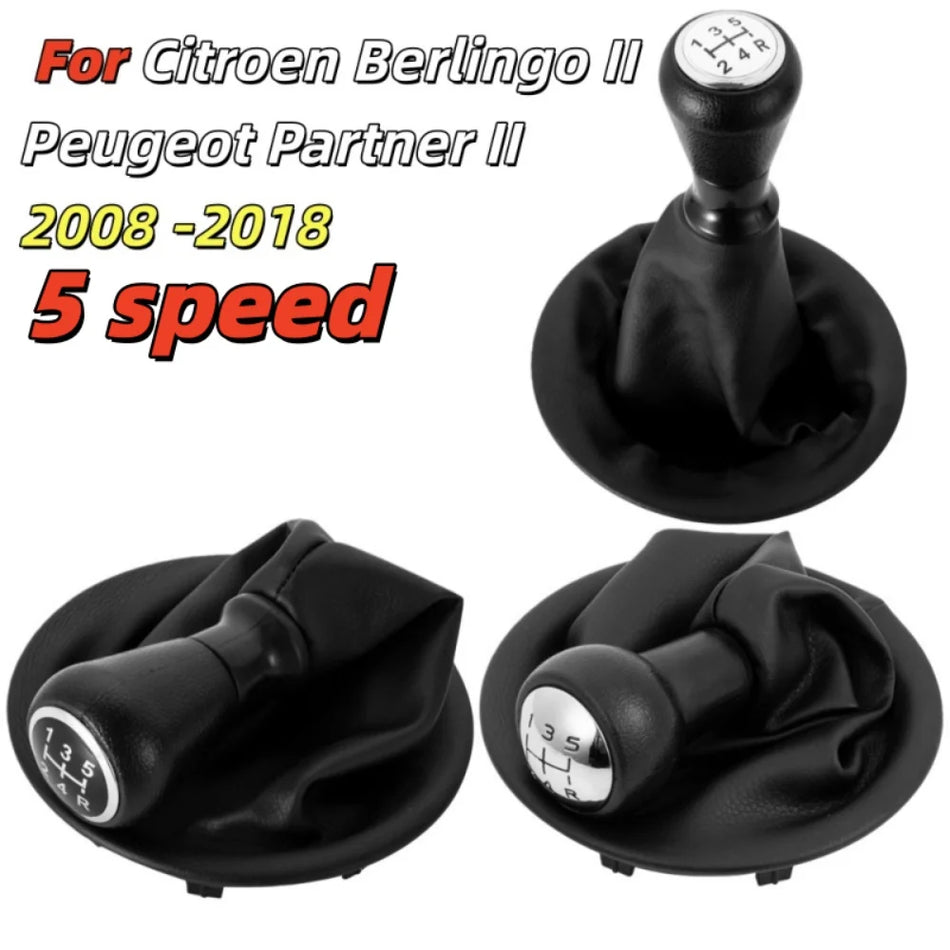 Vaihteiston vaihdepyörä nahkasaumalla Citroen Berlingo II ja Peugeot Partner II