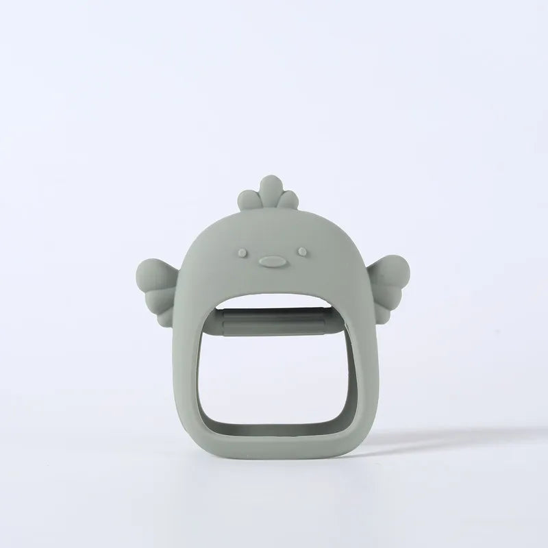 Cute Baby Hands Teether &ndash; Safe Silicone for Teething Relief Green