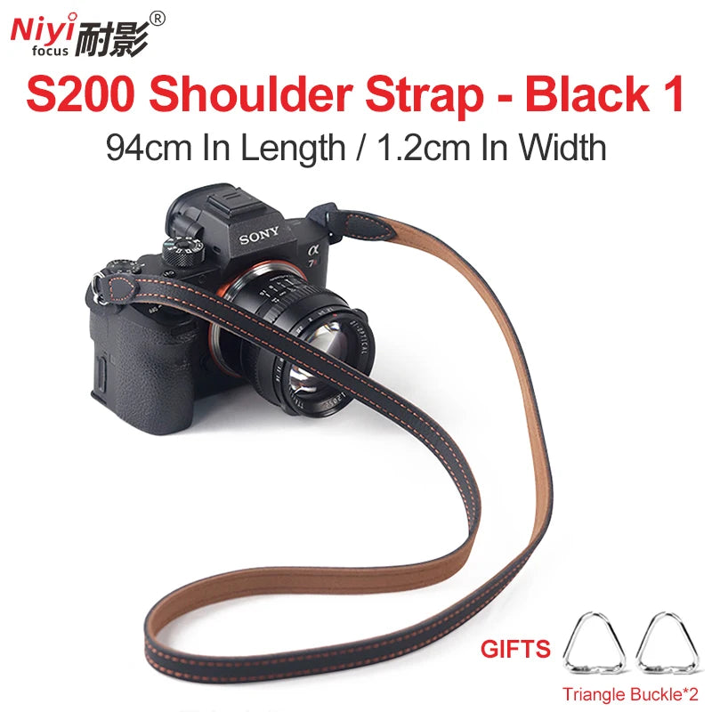 Camera Shoulder Strap for Sony, Canon, Nikon, Fuji - Retro Leather Design