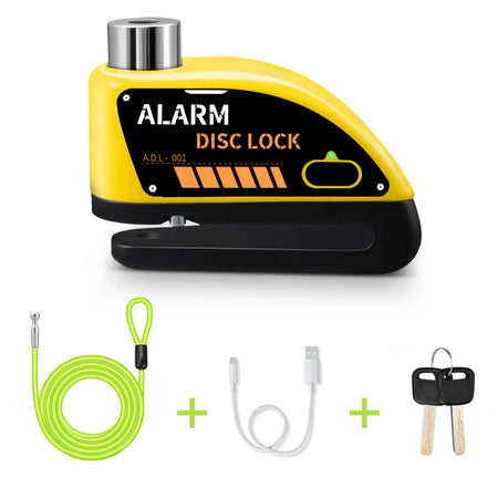 Extractme Motorcycle Alarm Disc Brake Lock &ndash; 110dB Alarm E With Rope