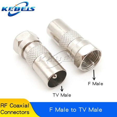 F Type to TV IEC Right Angle Adapter &ndash; Space-Saving Design F Male to TV Male