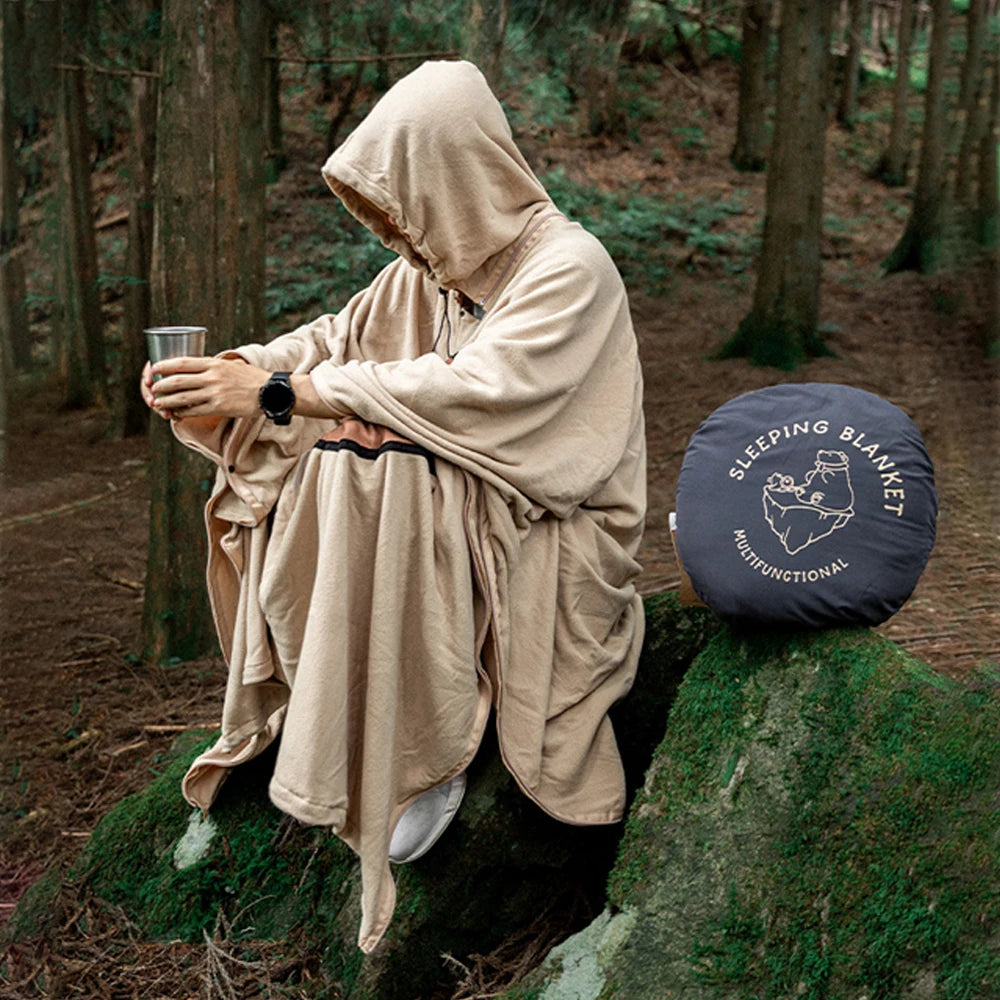 Outdoor Wearable Cloak Sleeping Bag &ndash; Lightweight Fleece