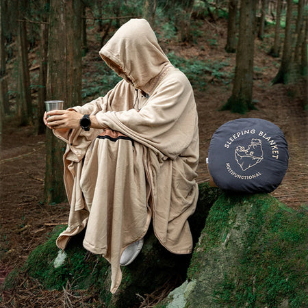 Outdoor Wearable Cloak Sleeping Bag &ndash; Lightweight Fleece
