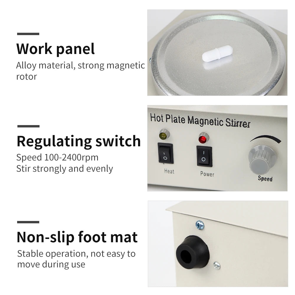 220V 2400rpm Heating Magnetic Mixer - Lab Grade Hot Plate