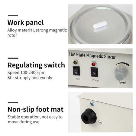 220V 2400rpm Heating Magnetic Mixer - Lab Grade Hot Plate