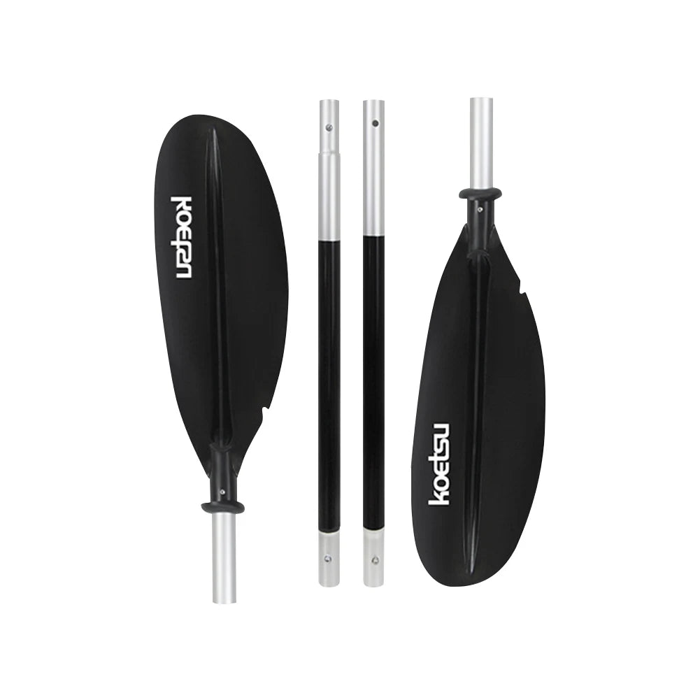 Adjustable Aluminium Kayak Paddle, 4-Piece, Efficient Blade Design Black