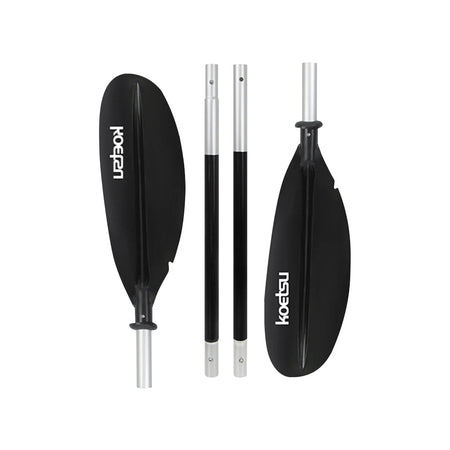 Adjustable Aluminium Kayak Paddle, 4-Piece, Efficient Blade Design Black