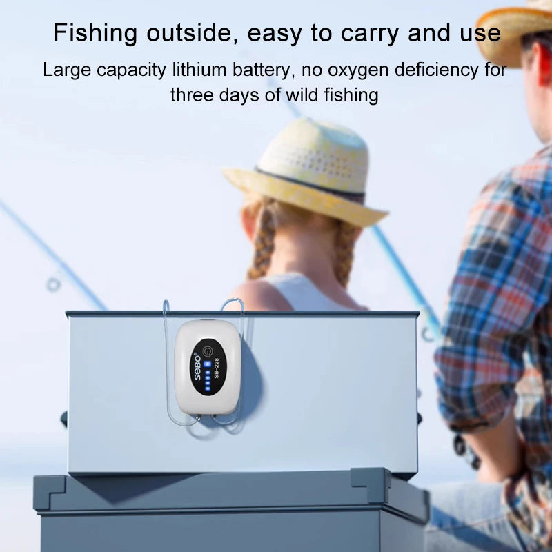 SOBO AB479-9 Aquarium Air Pump &ndash; Silent USB Rechargeable