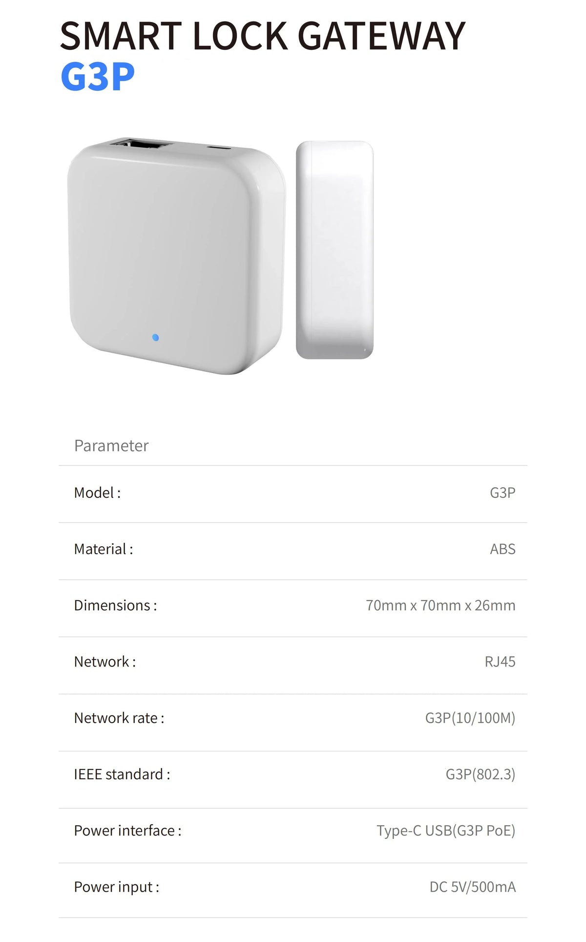 TTlock Gateways G2 G3 G3P G4 &ndash; Bluetooth To 4G WiFi Hub G3P POE