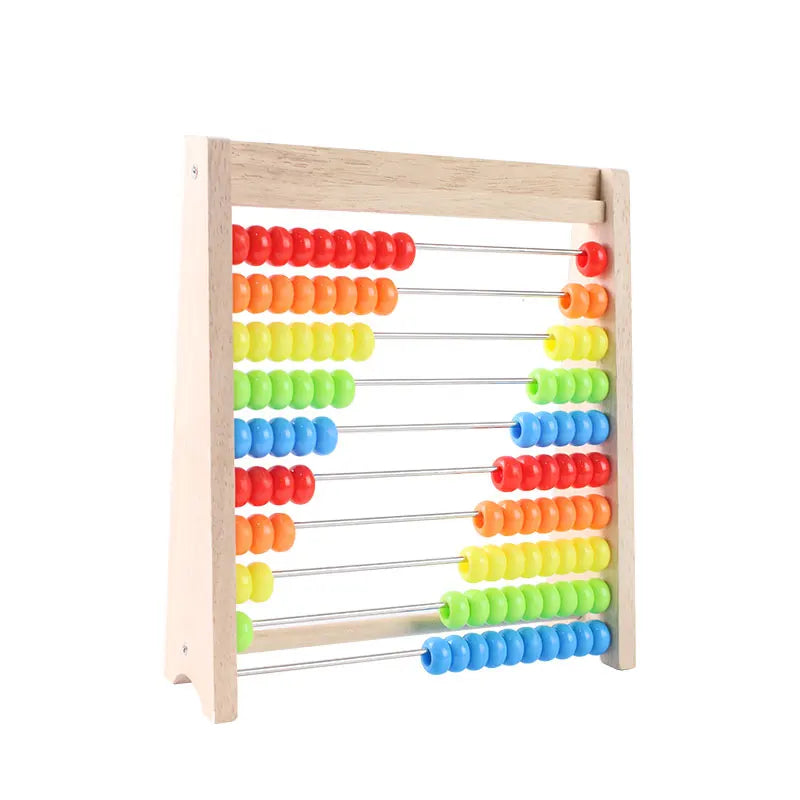 Wooden Counting Toy &ndash; Montessori Rainbow Bead Abacus NB160C1