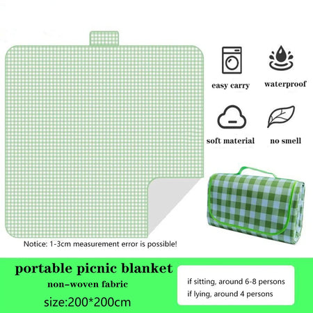 Foldable Picnic Mat &ndash; Moisture-Proof and Waterproof Design green-200x200cm