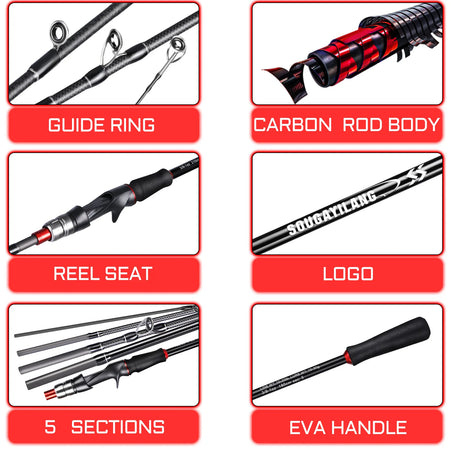 Sougayilang Carbon Fiber Fishing Rod - Lightweight &amp; Durable Lure Rod