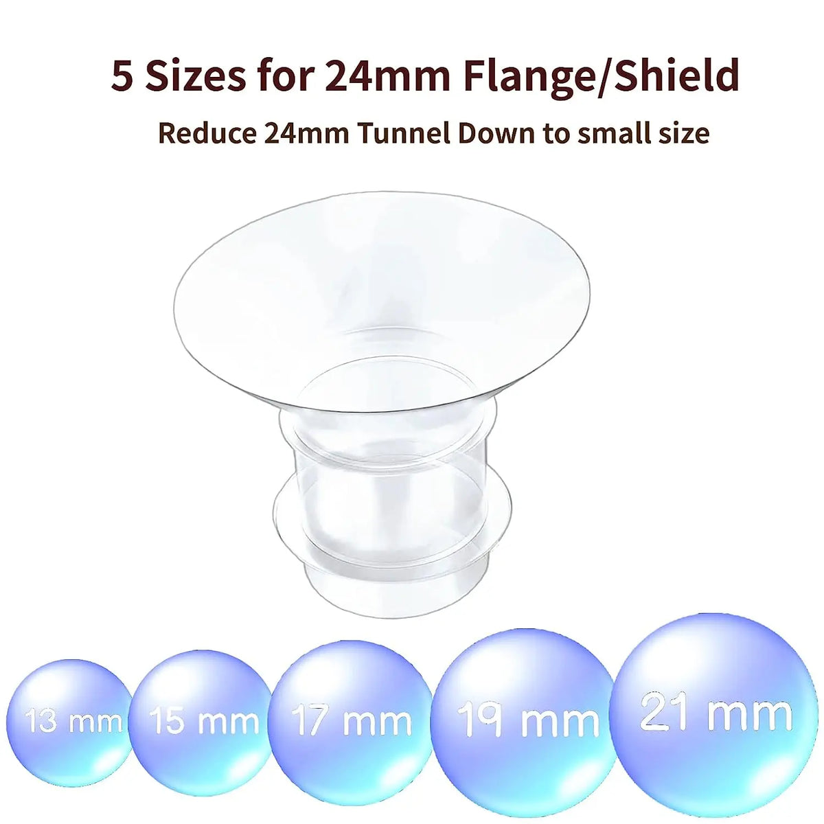 5 Size Breast Milk Pump Flange Inserts - Compatible &amp; Comfortable