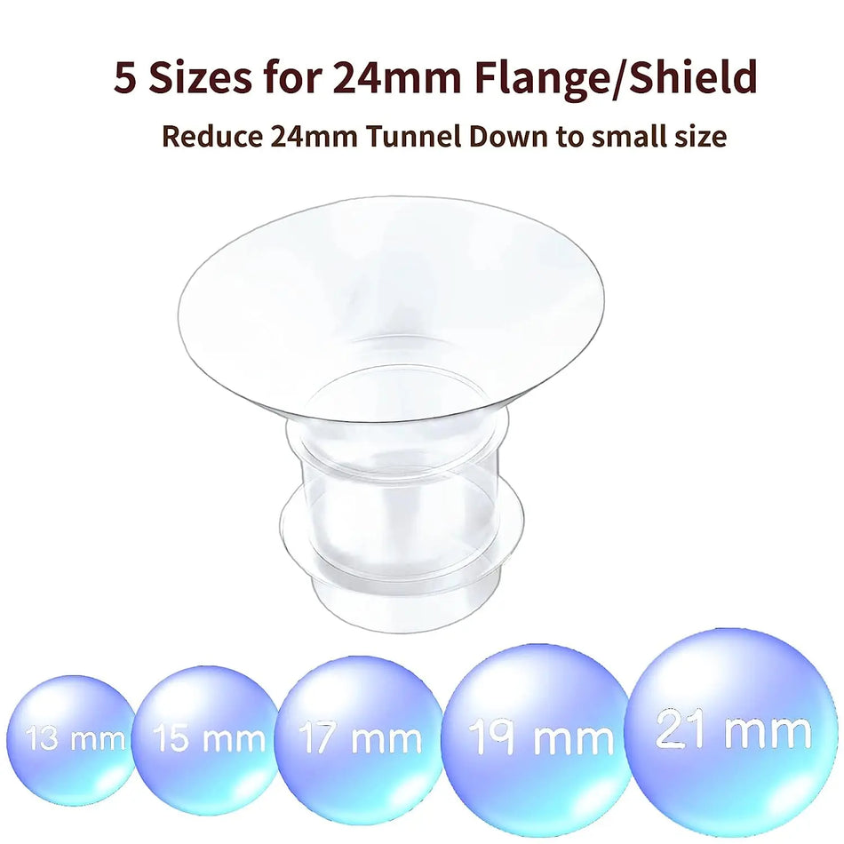 5 Size Breast Milk Pump Flange Inserts - Compatible &amp; Comfortable