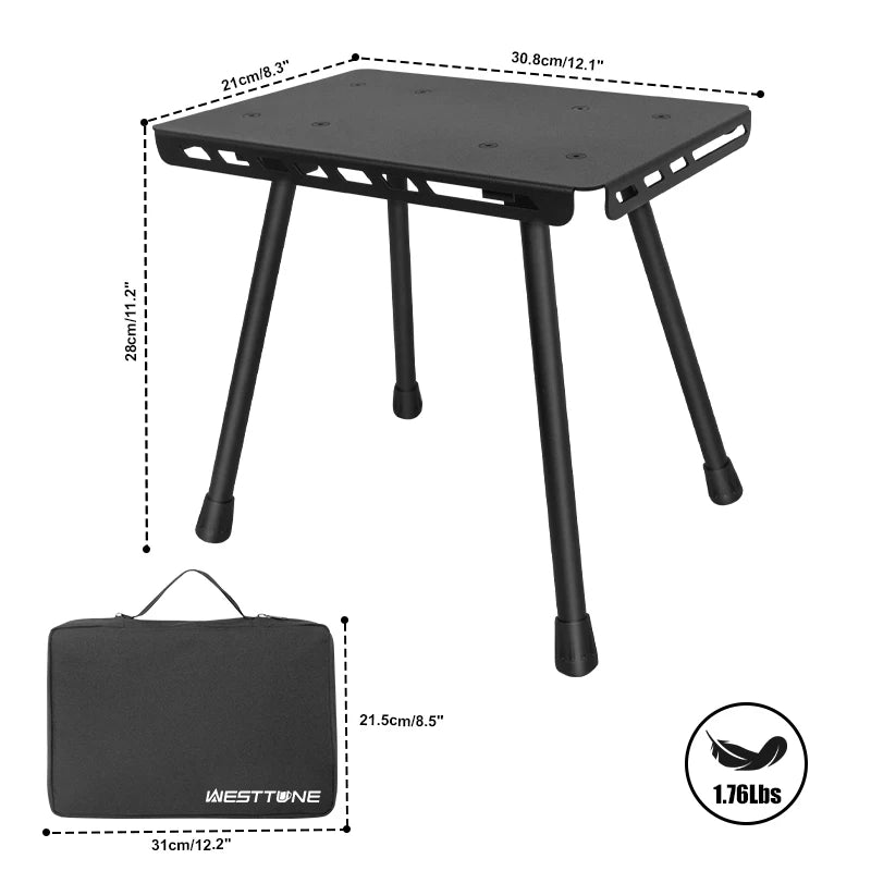 WESTTUNE Camping Portable Tactical Stool &ndash; Lightweight and Multifunctional Black