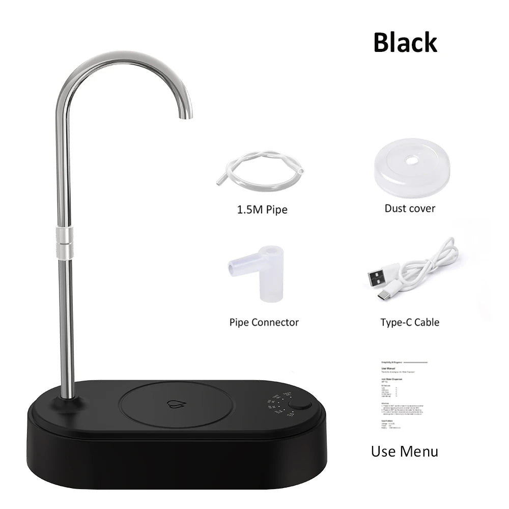 Electric Water Gallon Bottle Pump &ndash; Smart Desktop Dispenser Black