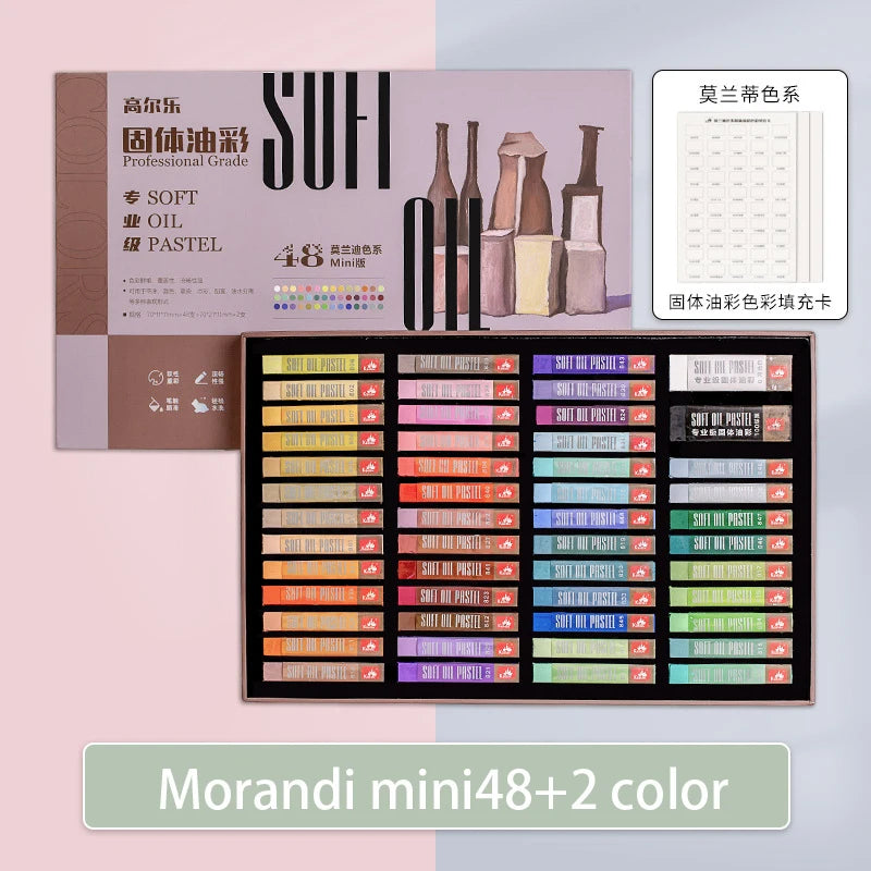 Kuelox Artistic Soft Oil Pastels Mini &ndash; Water Soluble 48-Mini morandi
