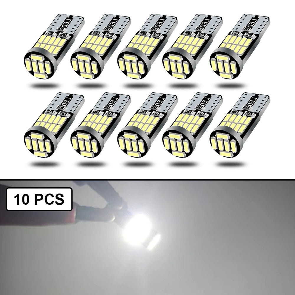 10-40PCS T10 W5W LED Bulb CANBUS 12V &ndash; Super Bright 10 PCS - White