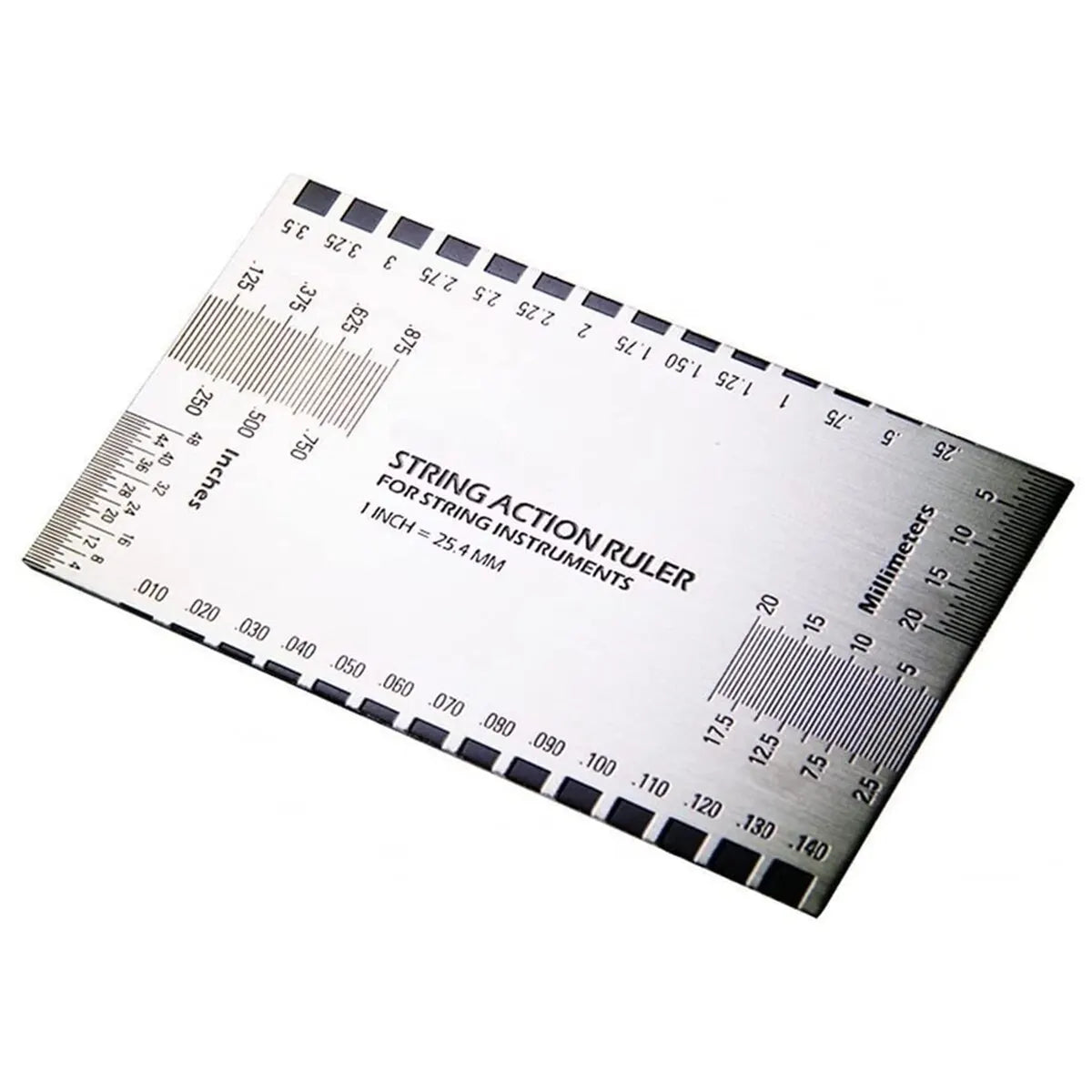 String Action Ruler Gauge - Versatile Luthier Tool Silver