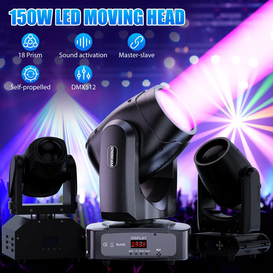 DayFlicker 4x150W RGBW LED Cabezas Móviles de Haz, DMX512, Activado por Voz
