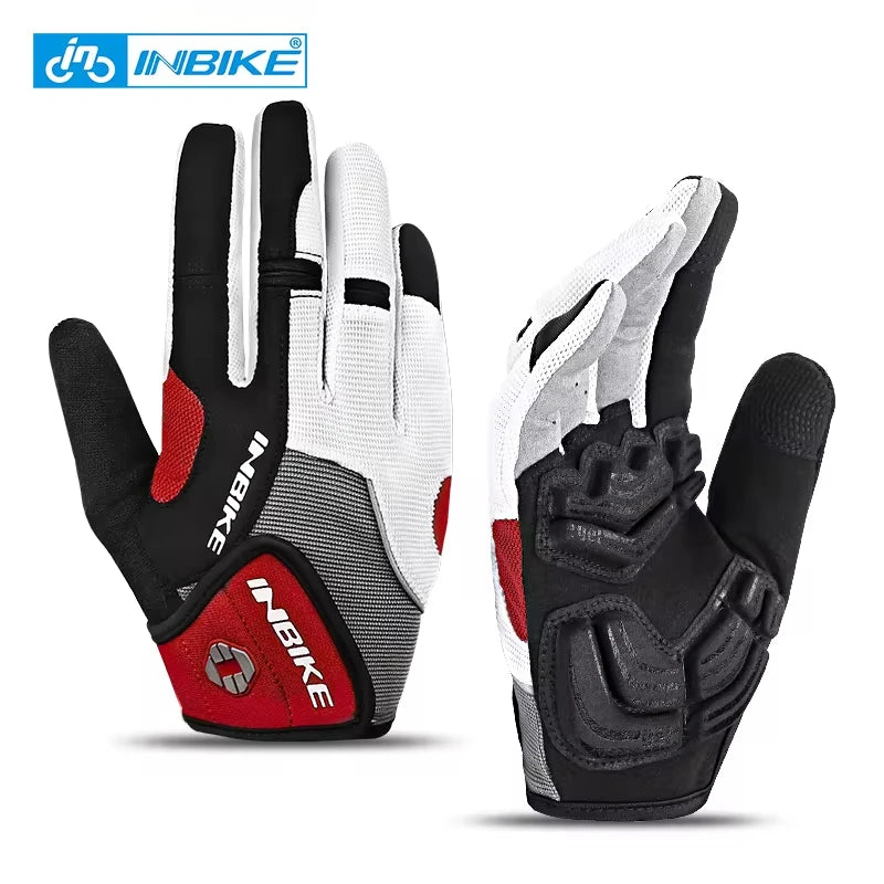 Full Finger Cycling Gloves With Touch Screen, Washable Polyester Nylon