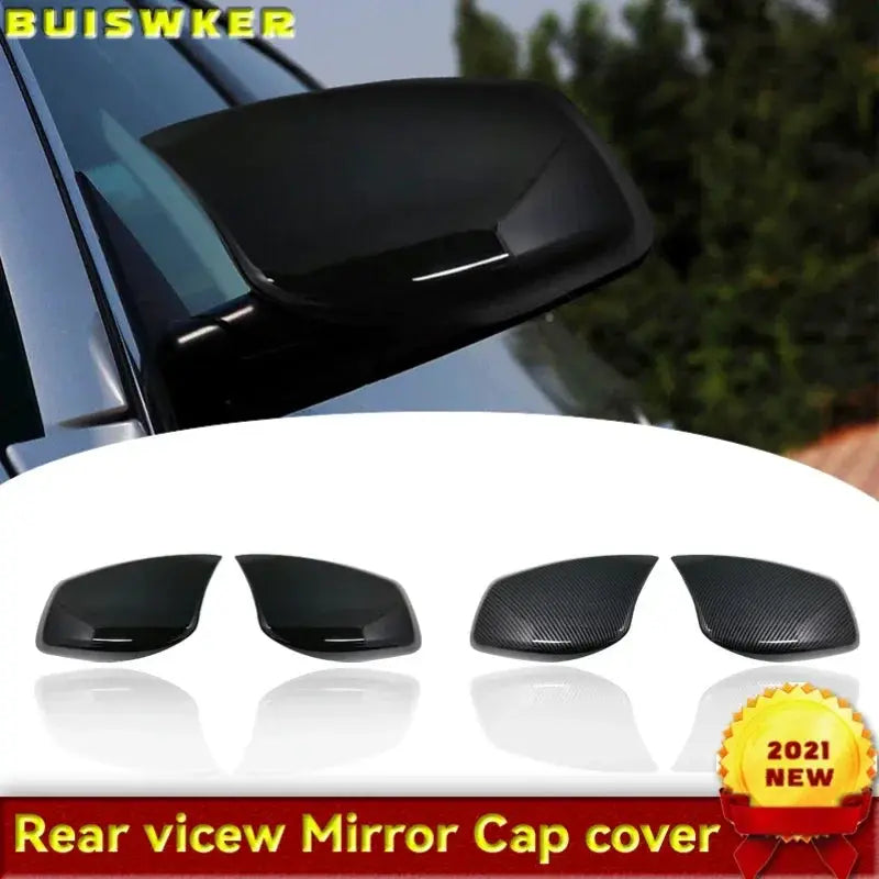 2PCS Carbon Fiber Bright black Side Rearview Mirror Cover For BMW 5 6 Series E60 E61 E63 E64 2003-2008 M style Mirror Caps by InterCyprus Trading Ltd